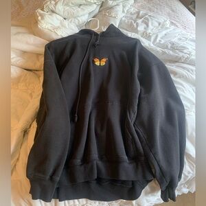 Brandy Melville black hoodie with butterfly